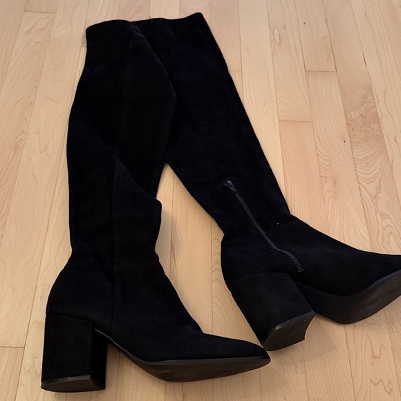 Steve Madden Jacey over-the-Knee Black Microsuede Boots Women's Size 9 - Picture 2 of 4